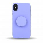 Wholesale iPhone Xs / X Pop Up Grip Stand Hybrid Case (Purple)